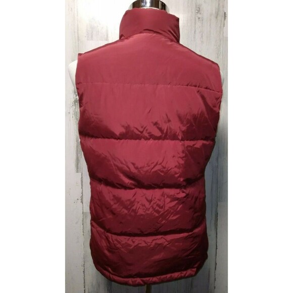 Lands' End Men's Small Snap Puffer Vest  Red - Picture 5 of 8